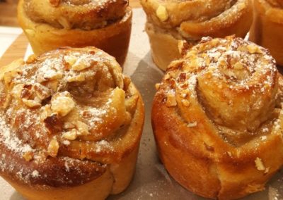 Pâtisserie bio et vegan à Caen - Brioches roulées au praliné