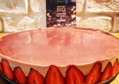 Pâtisserie bio et vegan à Caen - Cheesecake aux fraises
